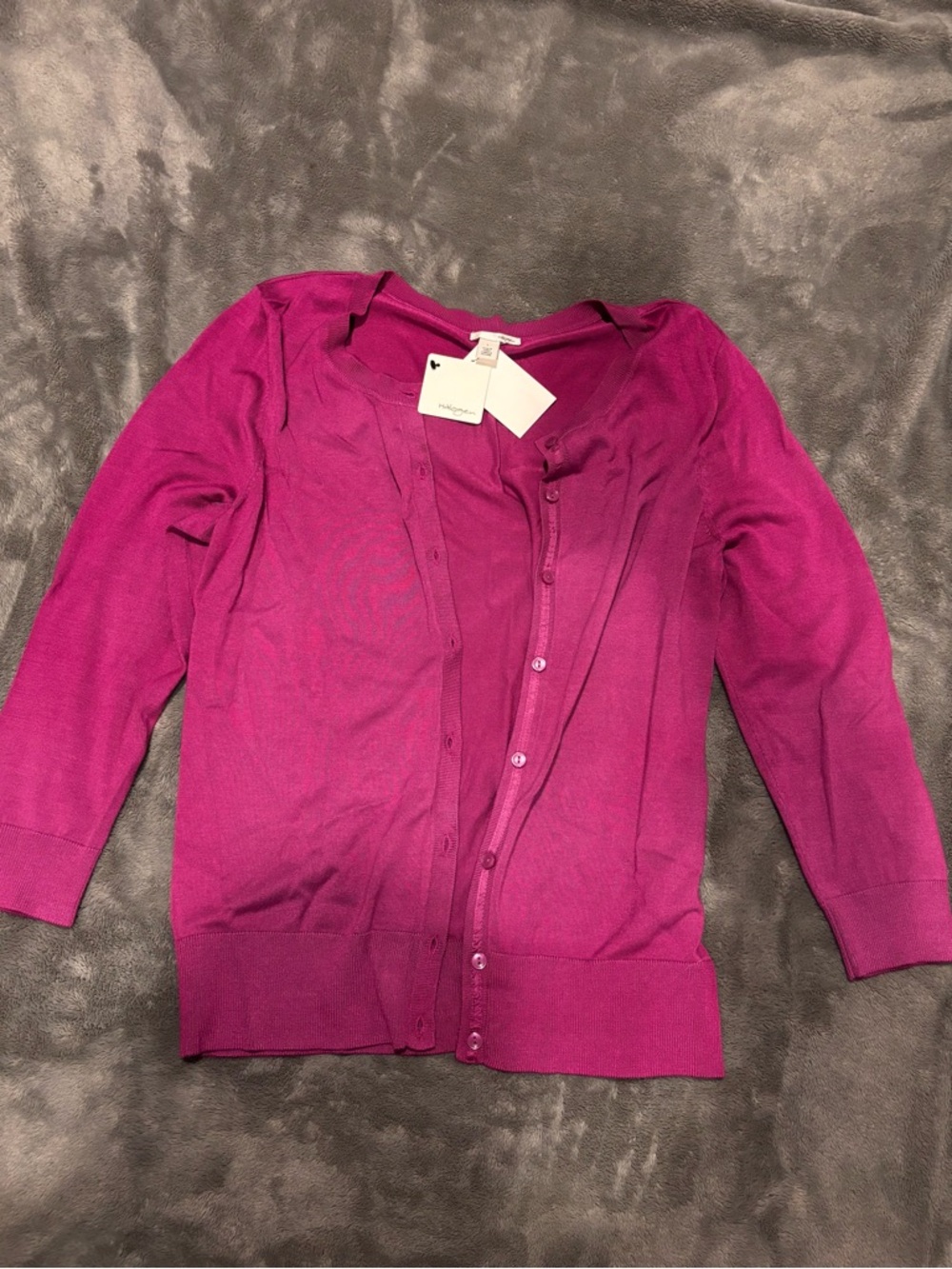 Halogen Fuchsia Crew Cardigan